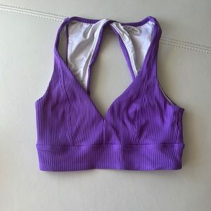 Year of ours purple ribbed bra - small